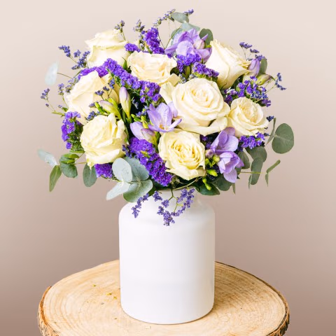 Elegant Beauty: Roses and Freesias Elegant Beauty: Roses and Freesias