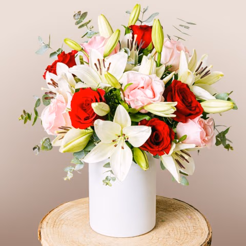 Always Near: Roses and Lilies Product photo for Always Near: Roses and Lilies