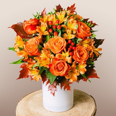 Pumpkin Spice: Roses and Alstroemerias Pumpkin Spice: Roses and Alstroemerias