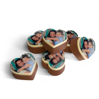 Personalised Chocolates - Heart-shaped - 12 pcs Product photo for Personalised Chocolates - Heart-shaped - 12 pcs